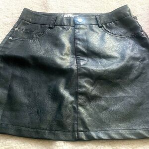 Lioness Contemporary Medium Black A-Line Goth, Streetwear, Moto, Mini Skirt